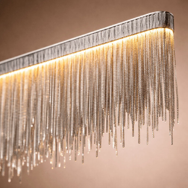 Lustre linéaire Frange Noir