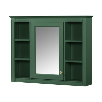 Armoire à pharmacie murale de 27 po avec miroir et 6 tablettes ouvertes, solution de rangement de salle de bain moderne (meuble-lavabo non inclus)