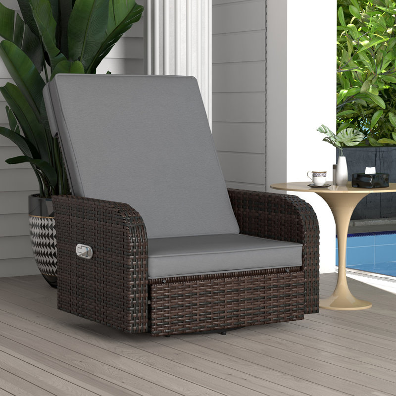 Jonson Swivel Steel Outdoor Lounge Chair, Grey