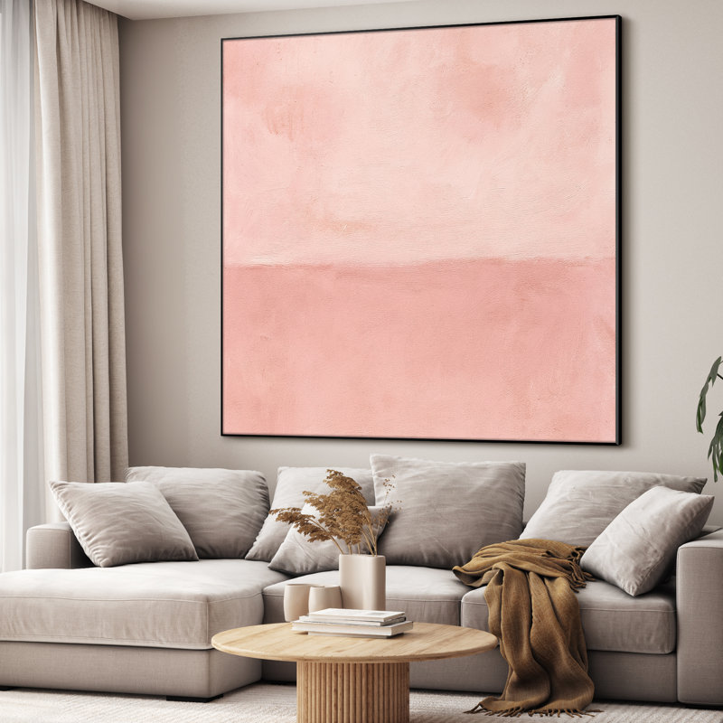 Très grande reproduction d'art sur toile - Abstrait minimaliste, œuvre d'art moderne pour le salon ou la chambre à coucher - «Assemblage requis du cadre (cadre non fini)»