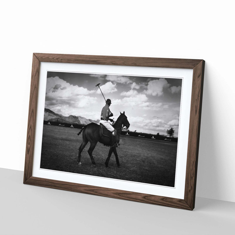 Polo Horse Framed Print, Walnut