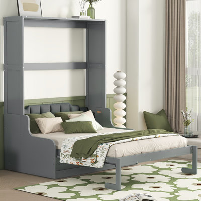 Grand lit escamotable mural avec coussin, grand