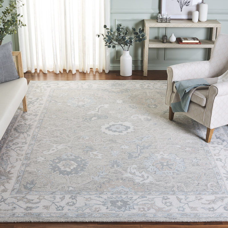 Tapis oriental en laine touffeté à la main Ebony, Rectangulaire 8 pi x 10 pi
