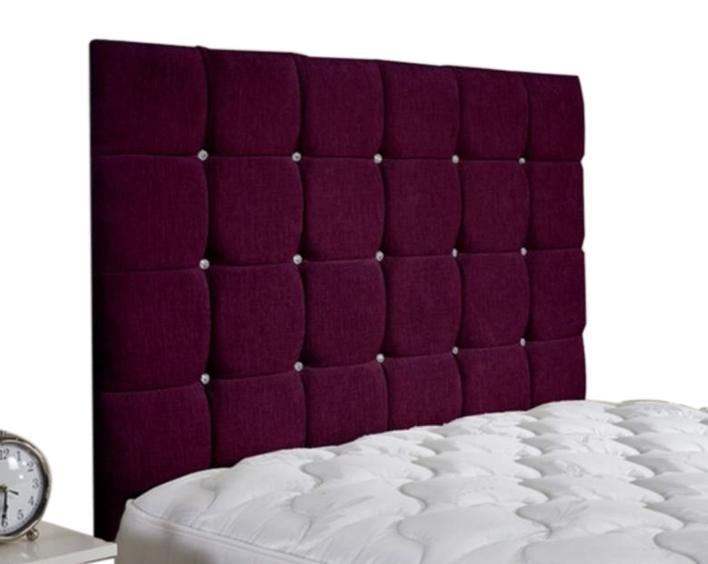 Upholstered Headboard, Aubergine, Double (4'6), Chenille