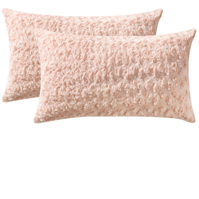 Housse de coussin rectangulaire en fausse fourrure