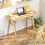 Bureau d'écriture 100% bois massif - bureaux d'ordinateur de bureau à domicile en bambou 39 X 20 pouces, bureau simple pour petits espaces, table d'étude moderne - bureaux Boho naturels