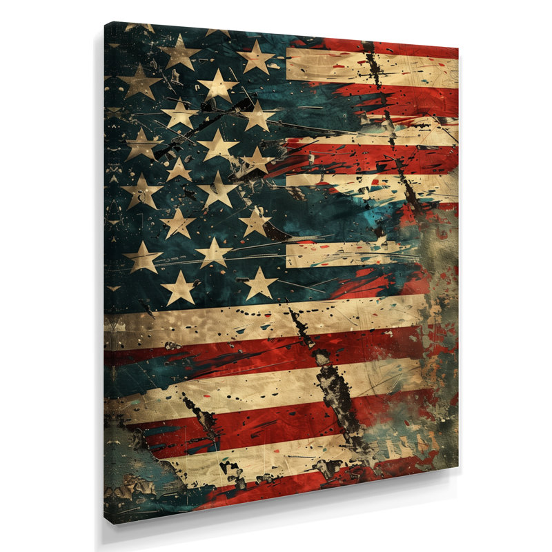 Liberté, drapeau des États-Unis - drapeau, art mural, salon, Toile tendue, H 20 po x l 12 po x P 1 po