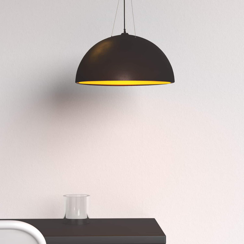 Luminaire pour dôme 3 lumières unique Oklee, Noir