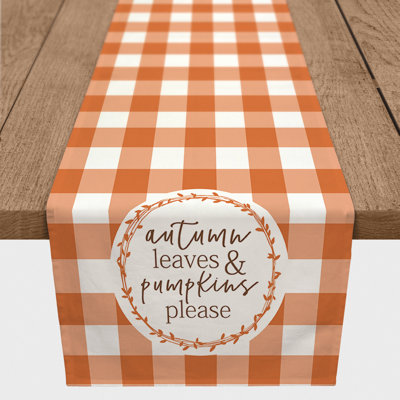 Anyan Autumn Leaves and Pumpkins Please Table Runner