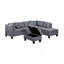 Canapé, chaise et repose-pieds 104,5 po, gris