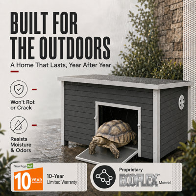 Maison pour tortues d'extérieur New Age Pet ECOFLEX, abri résistant aux intempéries