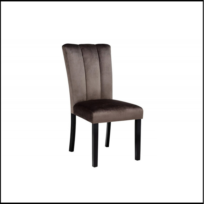 Chaises de salle à manger en velours cèdre brun (ensemble de 2), sièges luxueux et confortables pour des salles à manger élégantes