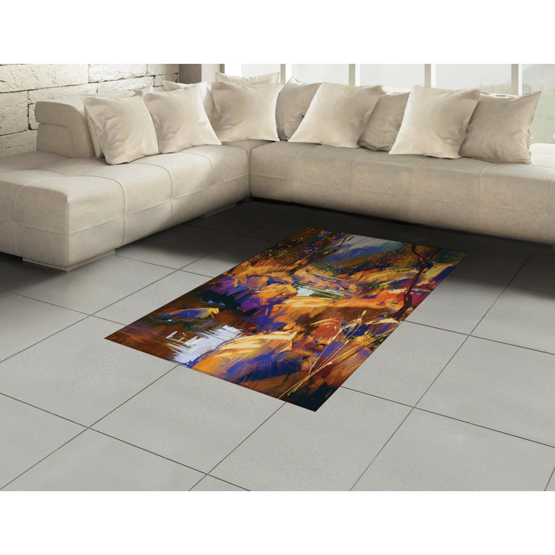 Fantasy High Density Long Fiber Poly Threads Decorative Area Rug Carpet, Rectangle 4' x 5'8"