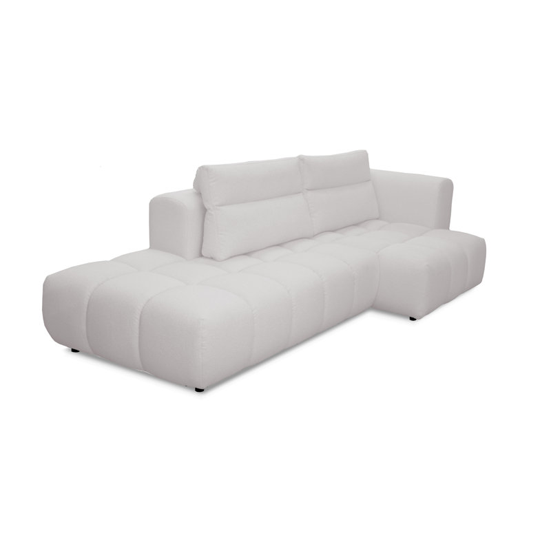 4 Seater Sofa & Chaise, Right Hand Facing, White