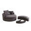 Grand fauteuil club rond moderne avec repose-pieds