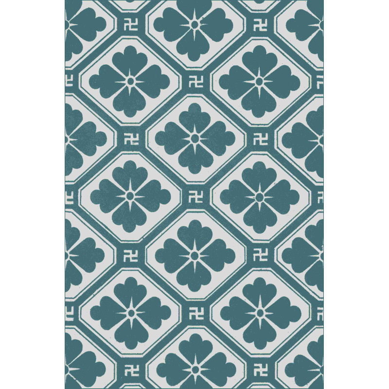 " Ornamental Pattern In Teal V " by Vision Studio, 18" H x 12" W  