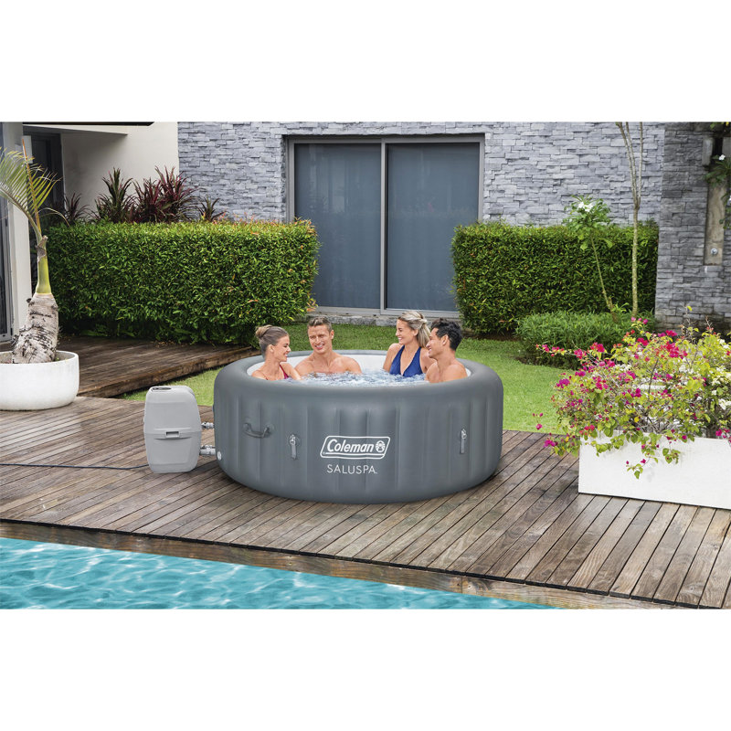 Coleman 120 Volt 6 Person 140 - Jet Polyvinyl Chloride (PVC) Round Inflatable Hot Tub in Gray