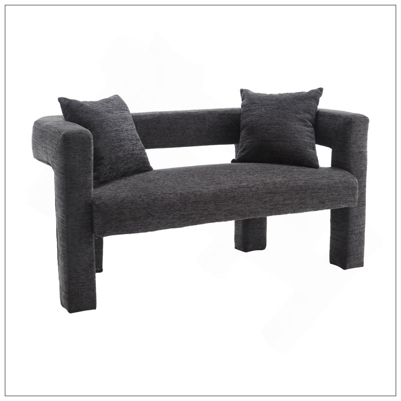 Canapé moderne en chenille, canapé rembourré 2 places confortable, petit canapé d'appoint pour les espaces de loisirs