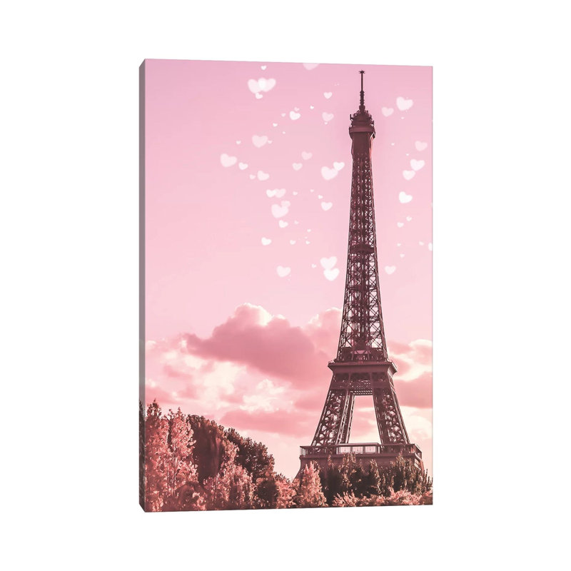 Pink Eiffel Tower - Wrapped Canvas Gallery-Wrapped Canvas Giclée, 20.32 cm H x 30.48 cm W