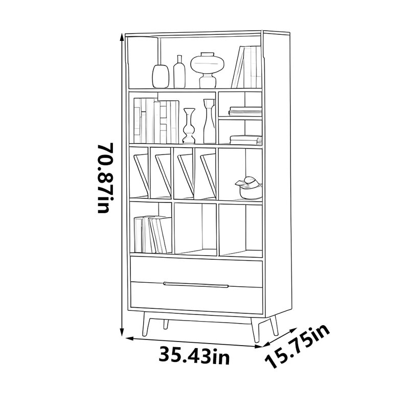 Modern simple large capacity storage bookcase