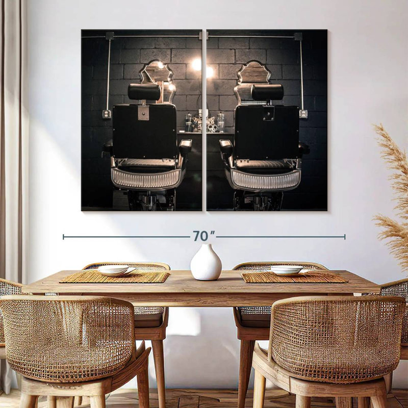 Ensemble de chaises sur toile 2 pièces Barber Shop, H 45 po x l 61 po x P 1,25 po