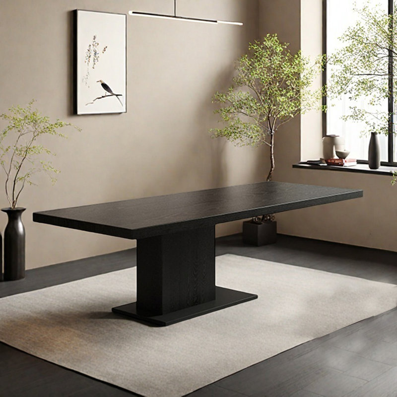 Table de salle à manger multifonctionnelle en bois massif, H 29,52 po x L 86,61 po x l 35,43 po