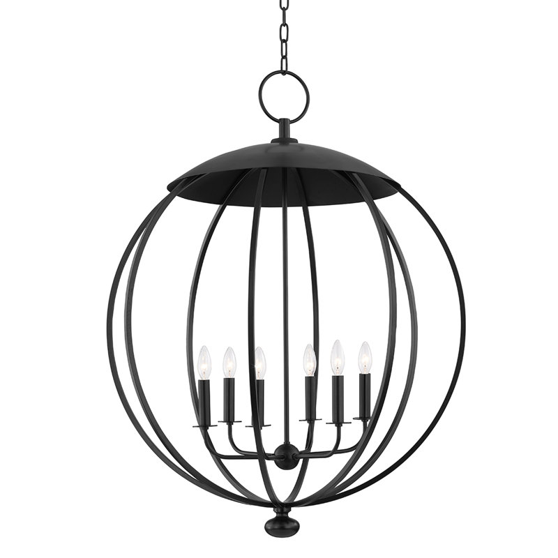 Luminaire suspendu 6 lumières Wesley, Fer vieilli