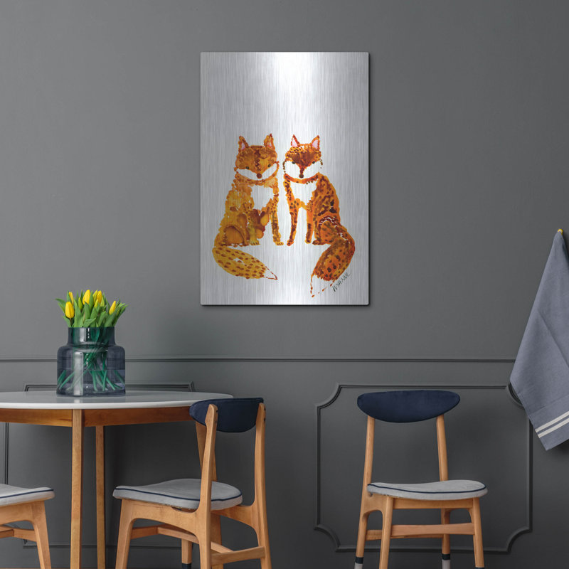«Two Baby Foxes» par Wyanne, H 36 po x l 24 po