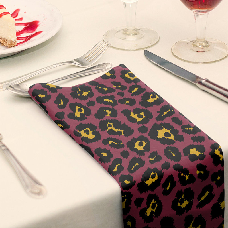 Serviette de table en coton Arizona, 22 po x 22 po, Rouge / jaune / noir