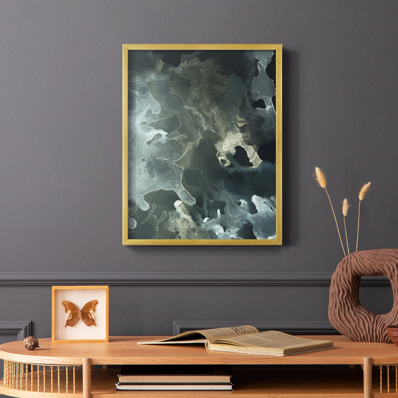 «Gilded Spector I», reproduction encadrée - bois massif, H 14 po x l 11 po, Or