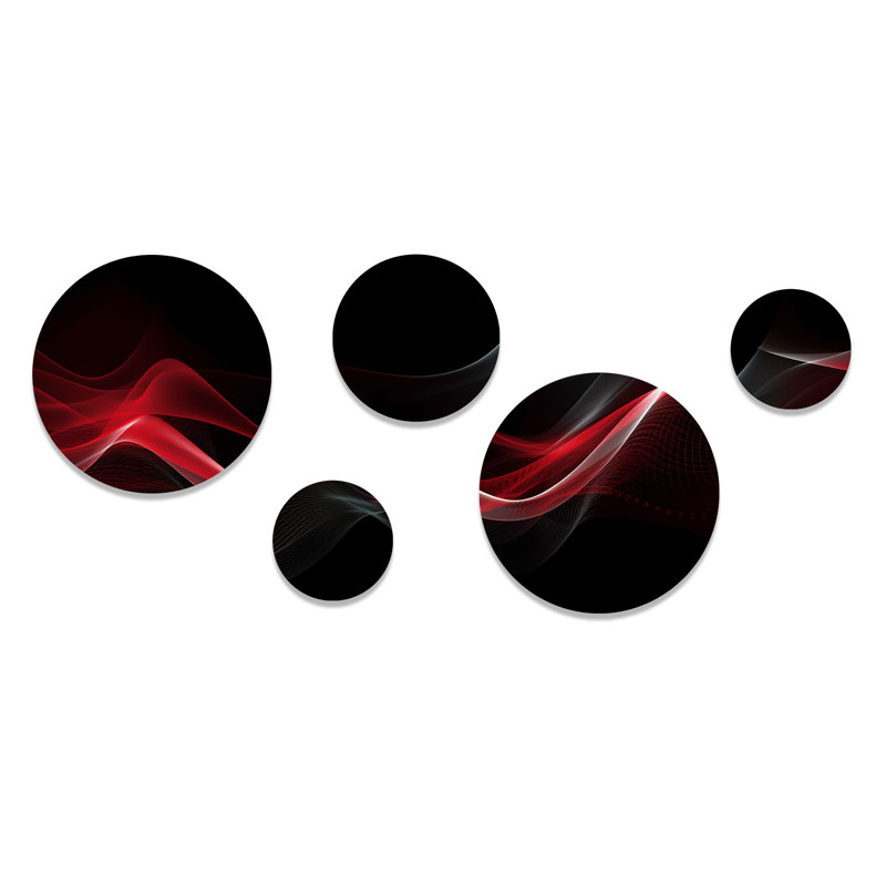 Décoration murale abstraite rouge et noire Contemplative III - Modern Waves