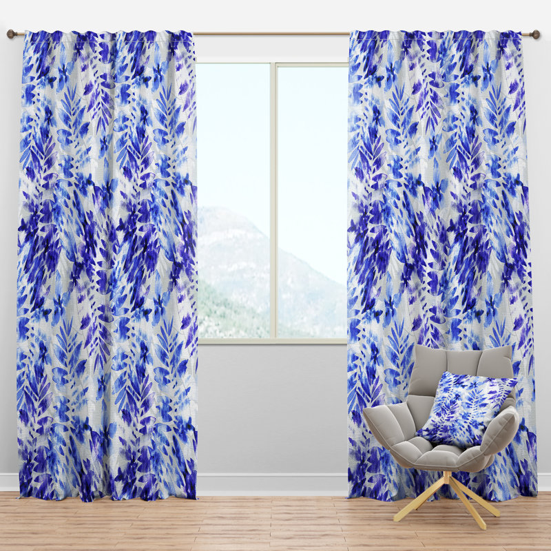 Panneau de rideau simple semi-diaphane avec passe-tringle Tropical, l 52 po x L 95 po