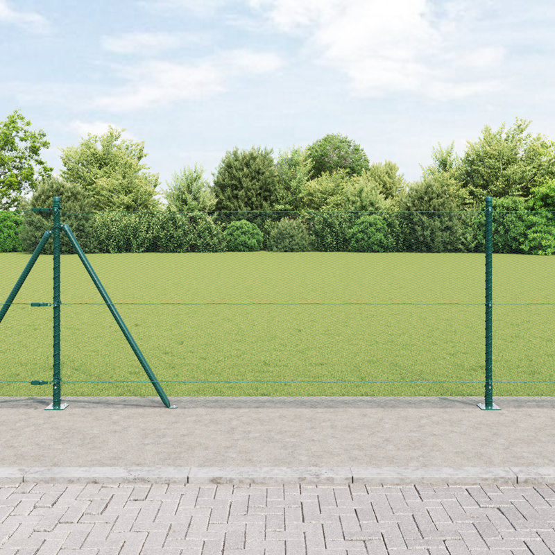 Hexagon Fence Steel, Green, 80cm H x 1000cm W