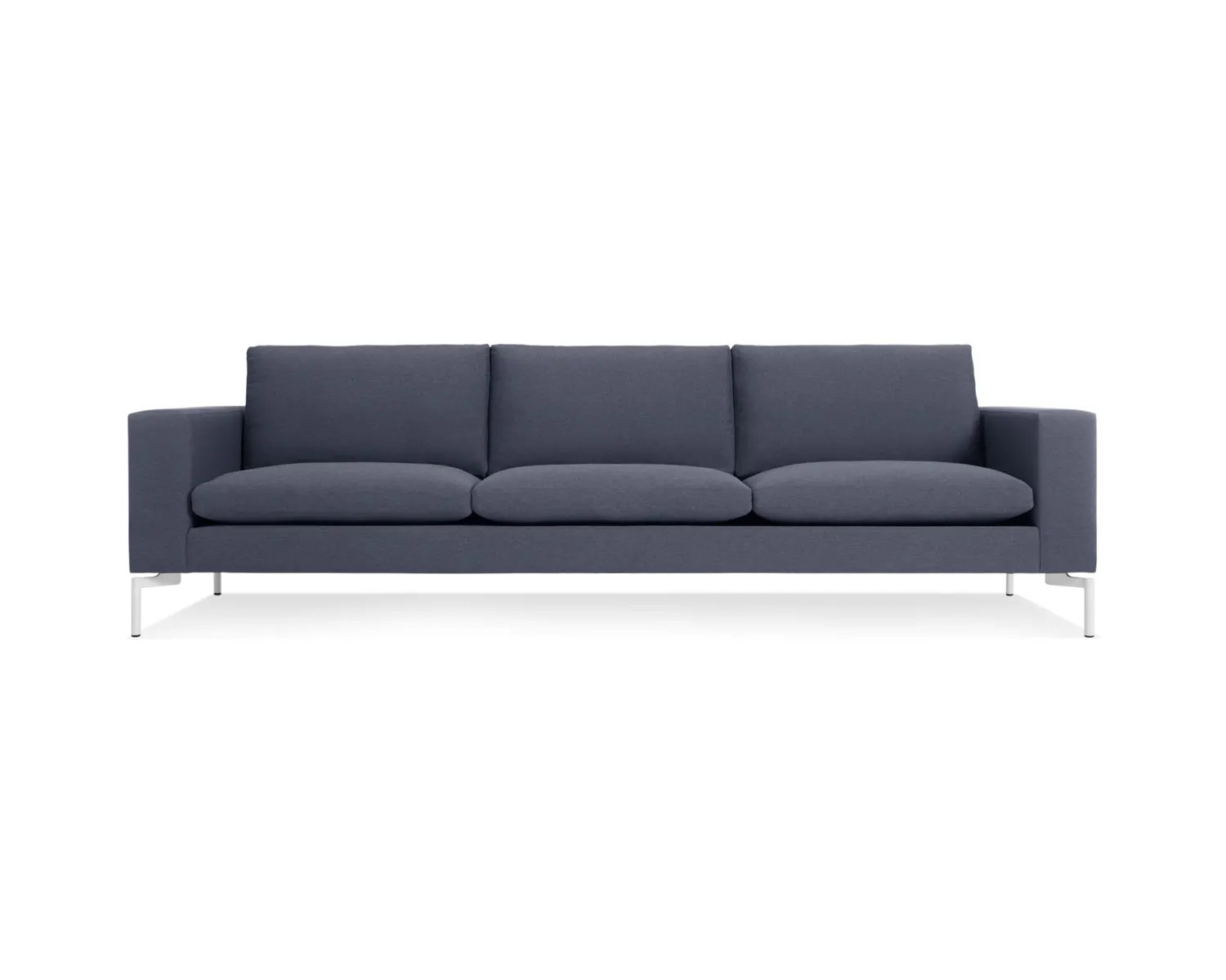 New Standard Upholstered Sofa, 32" H x 104" W x 35" D, White, Nixon Blue Acrylic