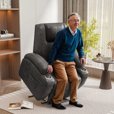 New Fabric Leathaire Electric Lift Recliner With Massage Function