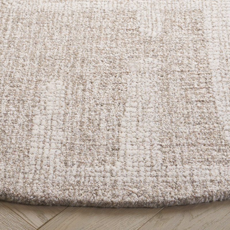 Abstract 460 Hand Tufted Wool Pile Abstract Rug, Round 6'