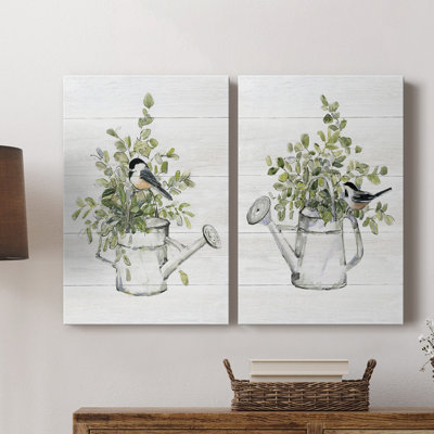 Oiseau de jardin I - Toile tendue avec châssis de qualité supérieure - Prêt à accrocher