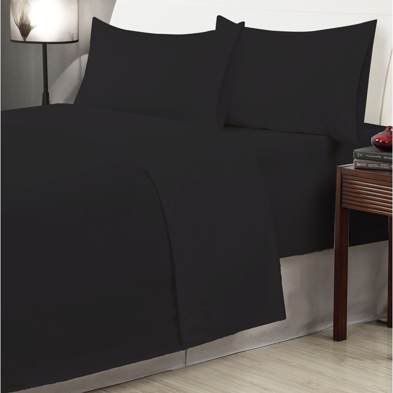 Billie Microfiber Sheet Set, Queen, Black