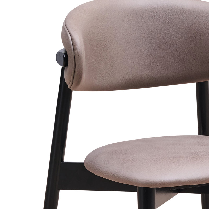 Deux chaises d'appoint Mid-Century modernes - gris et noir, microfibre, pieds en métal