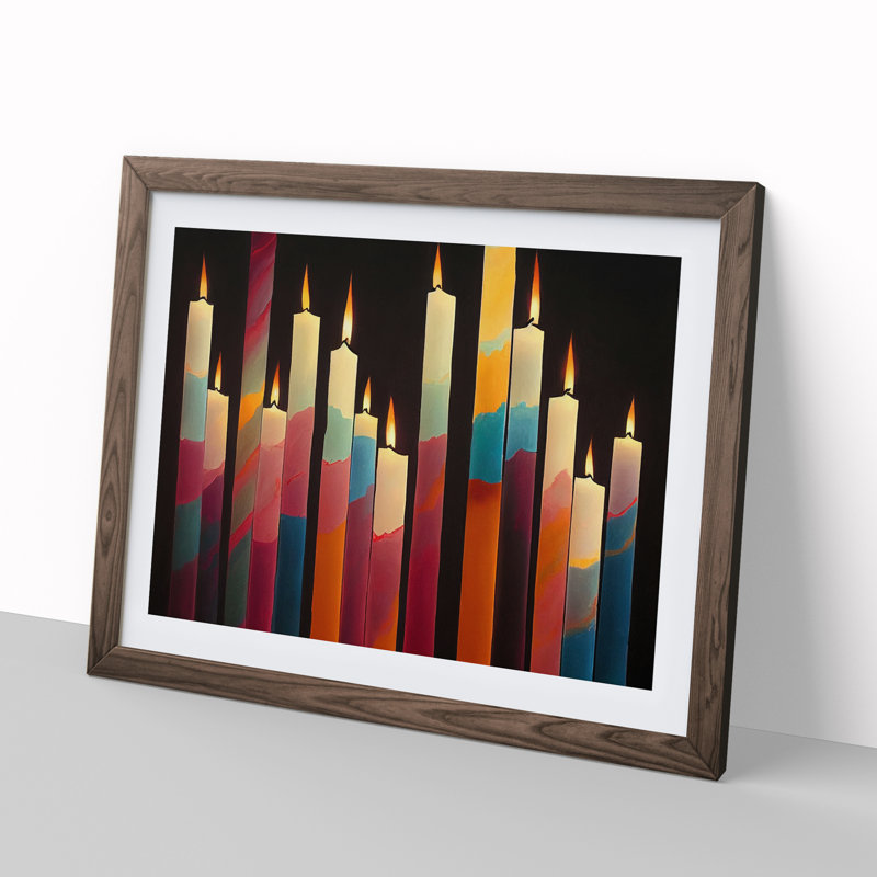 Candle Art Vol.3 - Picture Frame Print, Walnut, 25cm H x 34cm W x 2cm D