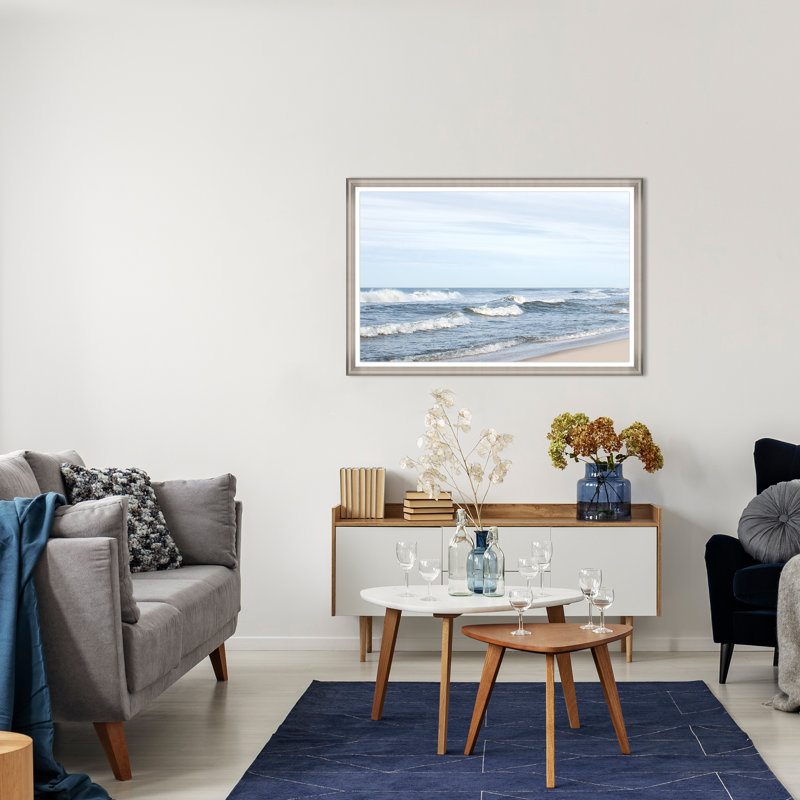 Sea Dance, Silver Single Picture Framed Paper, White, 30" H x 45" W