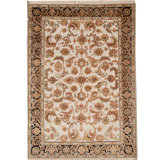 Hand Woven Silk and Wool Floral Area Rug