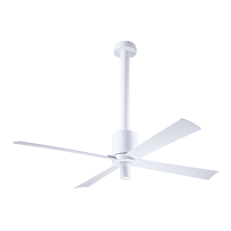 Pensi 52'' Ceiling Fan with Light Kit, Gloss White, White, Wall/Remote Combo Controls