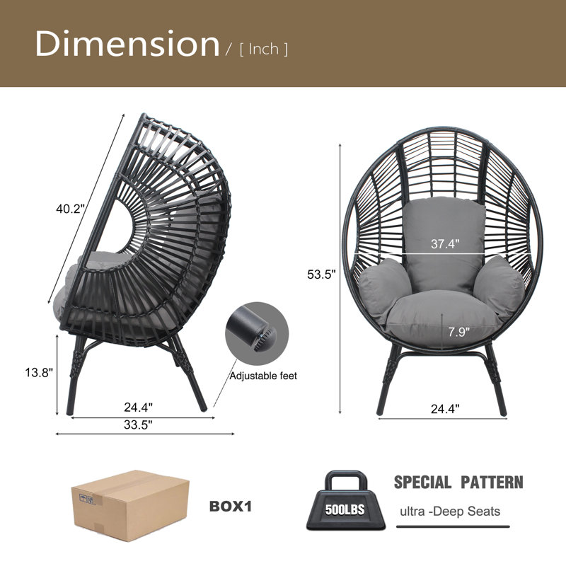 Fauteuil de patio New Style, Gris foncé