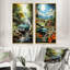 «Green Pickup Truck Enchanting Waterfall», 2 pièces-105481674-105481668