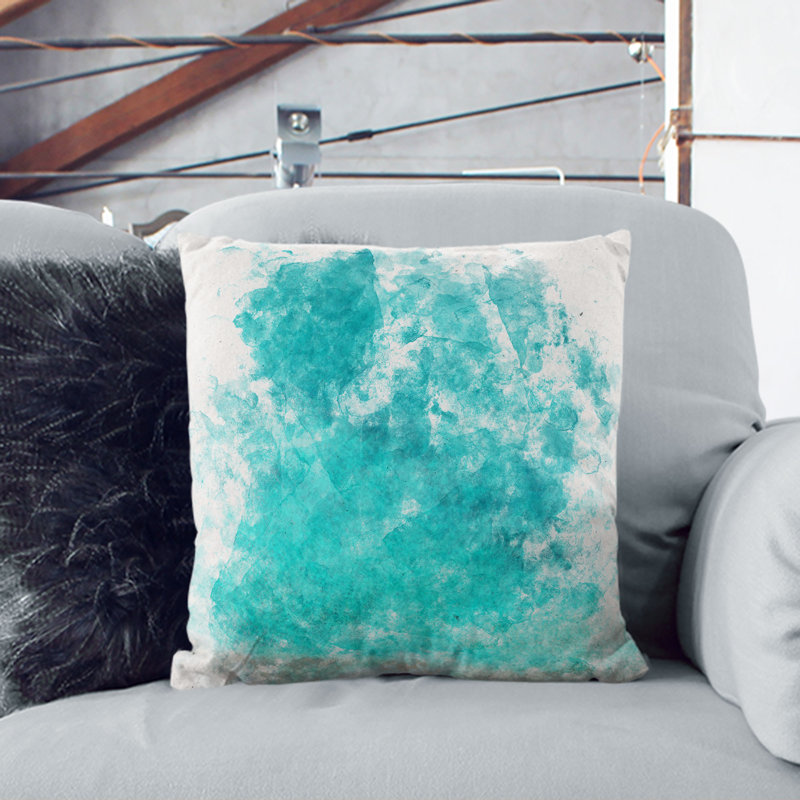 Sydney Australia Beach Watercolour Cushion with Filling, 55cm H x 55cm W x 20cm D, Stone