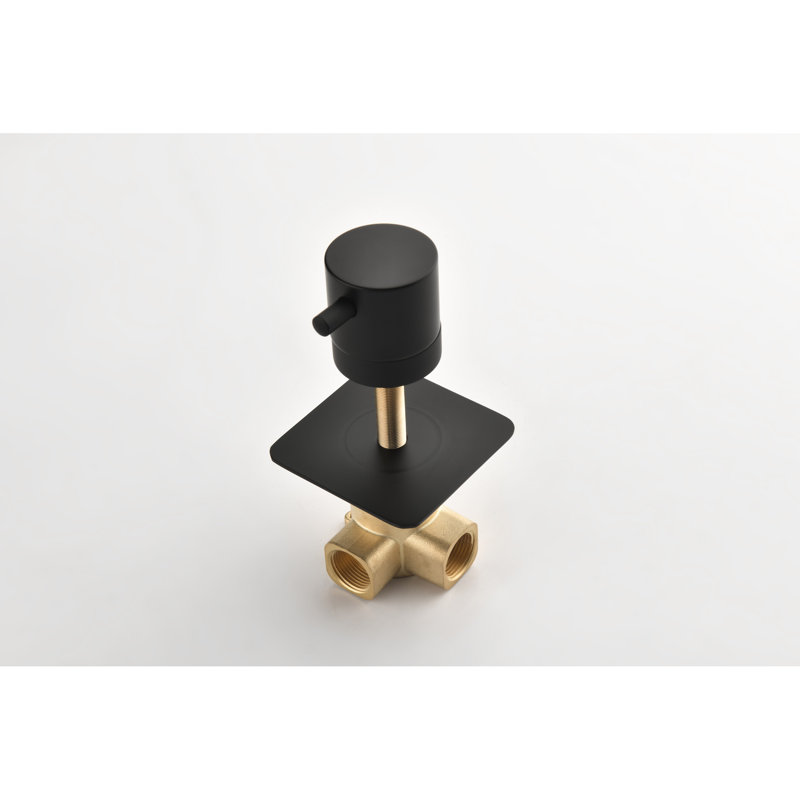 Option de contrôle du volume de douche noir mat - fonte en métal 3/4 po, laiton. Débit élevé, poignée réglable, réglage précis de la température, soupape supplémentaire