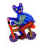 Novica Handmade Bicycle Cat Wool Alebrije Sculpture