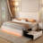 Kendrall Upholstered Platform Bed Frame with 2 Storage Drawers & LED Lighting-1083380693-1083380691