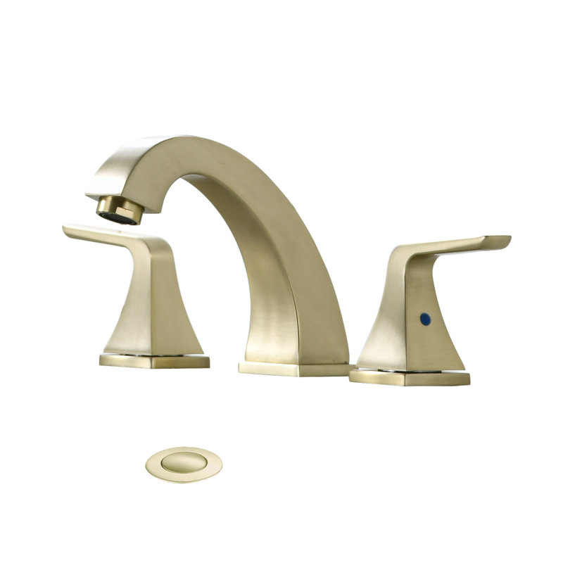 Robinet de salle de bain surdimensionné à 2 poignées avec bonde escamotable, Or brossé